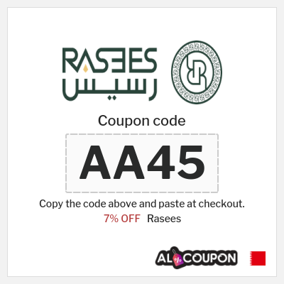 Coupon discount code for Rasees Exclusive 7% OFF Coupons