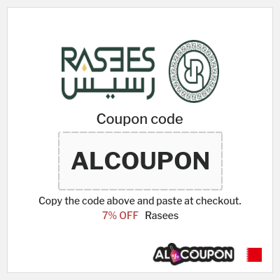 Coupon discount code for Rasees Exclusive 7% OFF Coupons