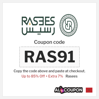 Coupon discount code for Rasees 7% OFF Coupons