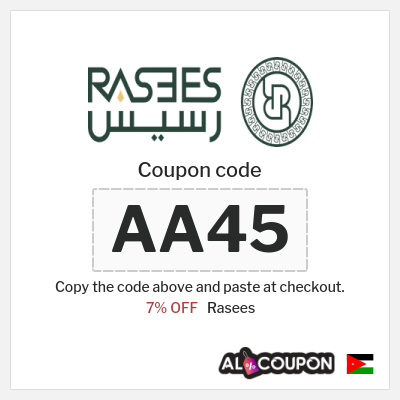 Coupon discount code for Rasees Exclusive 7% OFF Coupons
