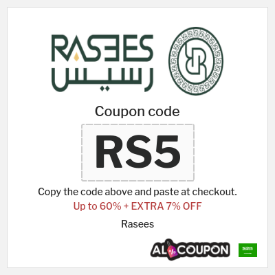 Coupon for Rasees (RS5) Up to 60% + EXTRA 7% OFF