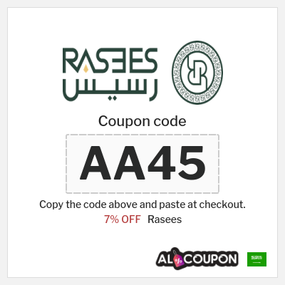 Coupon for Rasees (AA45) 7% OFF