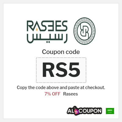 Coupon for Rasees (RS5) 7% OFF