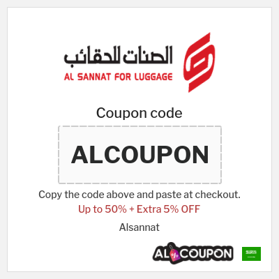 Coupon for Alsannat (ALCOUPON) Up to 50% + Extra 5% OFF