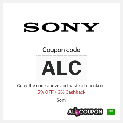 Coupon for Sony (ALC) 5% OFF + 3% Cashback