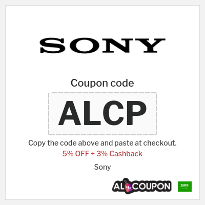 Coupon for Sony (ALCP) 5% OFF + 3% Cashback