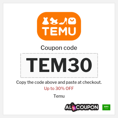 Coupon discount code for Temu 30% OFF