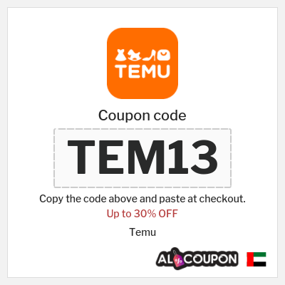 Coupon discount code for Temu Up to 30% OFF