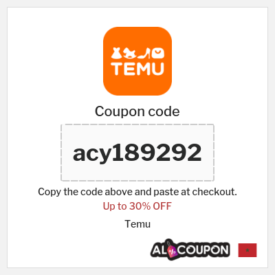 Coupon discount code for Temu Up to 30% OFF