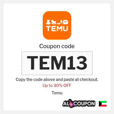 Coupon discount code for Temu Up to 30% OFF