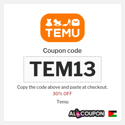 Coupon for Temu (TEM13) 30% OFF