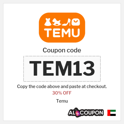 Coupon for Temu (TEM13) 30% OFF