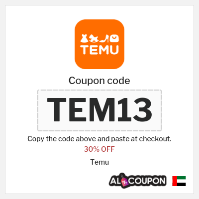 Coupon for Temu (TEM13) 30% OFF