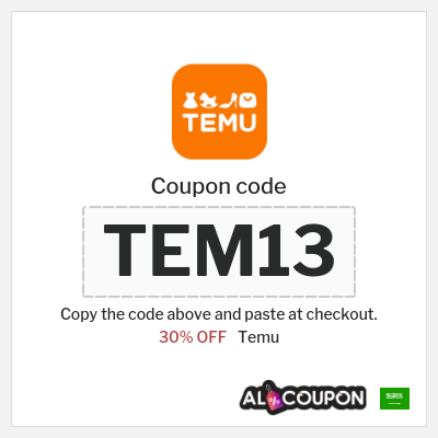 Coupon for Temu (TEM13) 30% OFF