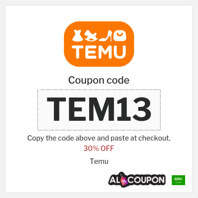 Coupon for Temu (TEM13) 30% OFF