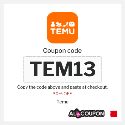 Coupon for Temu (TEM13) 30% OFF