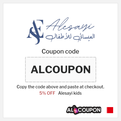 Coupon discount code for Alesayi kids 5% OFF