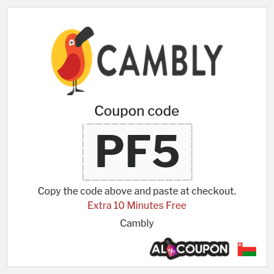 Coupon for Cambly (PF5) Extra 10 Minutes Free
