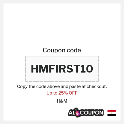 Coupon for H&M (HMFIRST10) Up to 25% OFF