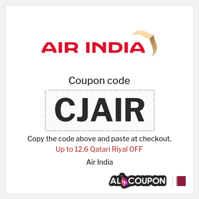 Coupon discount code for Air India Up to 43.7 Qatari Riyal OFF