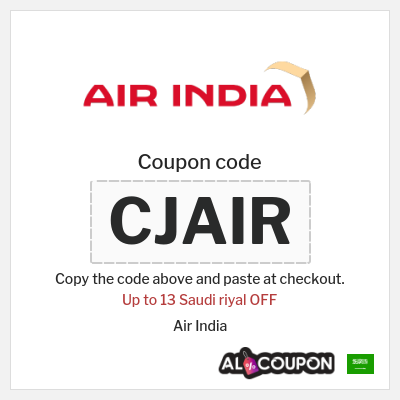 Coupon discount code for Air India Up to 45 Saudi riyal OFF