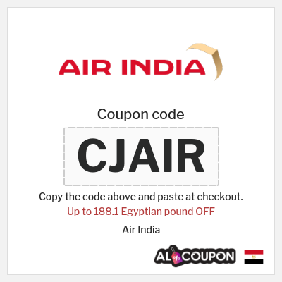 Coupon for Air India (CJAIR) Up to 188.1 Egyptian pound OFF