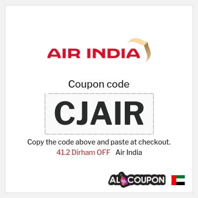 Coupon for Air India (CJAIR) 41.2 Dirham OFF