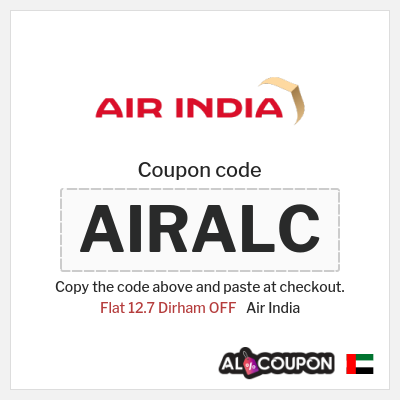 Coupon for Air India (AIRALC) Flat 12.7 Dirham OFF