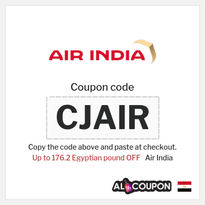 Coupon for Air India (CJAIR) Up to 176.2 Egyptian pound OFF