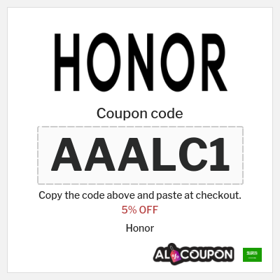 Coupon discount code for Honor 5% OFF