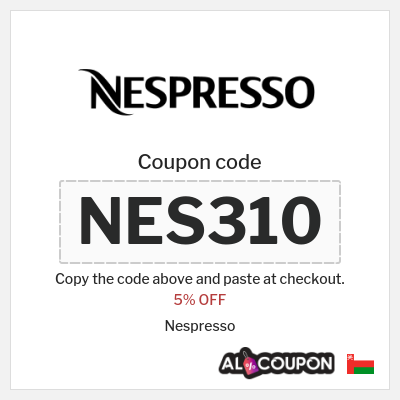 Coupon discount code for Nespresso 5% OFF