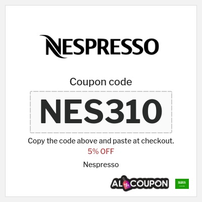 Coupon discount code for Nespresso 5% OFF