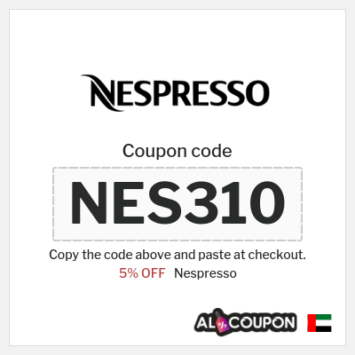 Coupon discount code for Nespresso 5% OFF