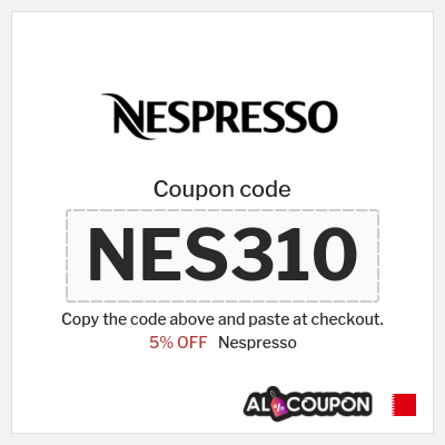 Coupon discount code for Nespresso 5% OFF