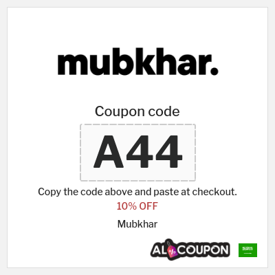 Coupon discount code for Mubkhar 20% OFF