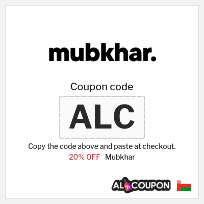 Coupon discount code for Mubkhar 20% OFF