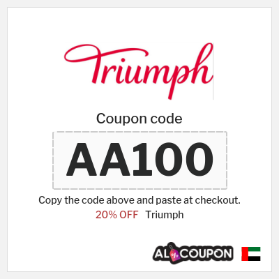 Triumph Coupon (AA2) Triumph Coupon Code on All Products 