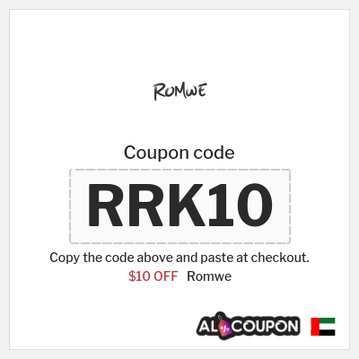 Coupon for Romwe (RRK10) $10 OFF