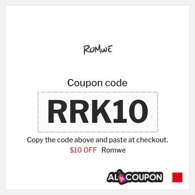 Coupon for Romwe (RRK10) $10 OFF