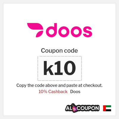 Coupon discount code for Doos 10% Cashback & Free Delivery