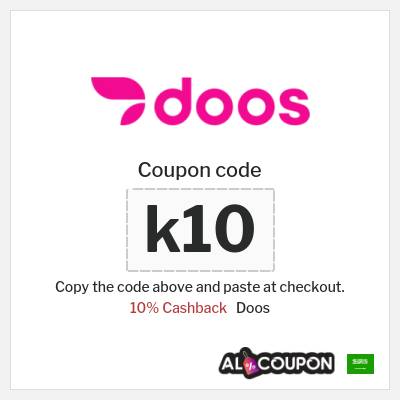Coupon discount code for Doos 10% Cashback & Free Delivery