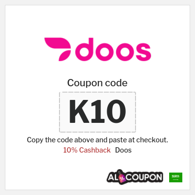 Coupon discount code for Doos 10% Cashback & Free Delivery