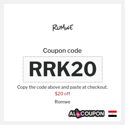 Coupon for Romwe (RRK20) $20 off
