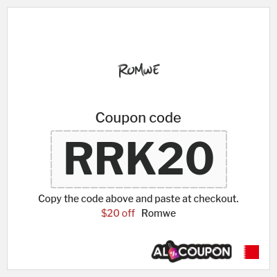 Coupon for Romwe (RRK20) $20 off