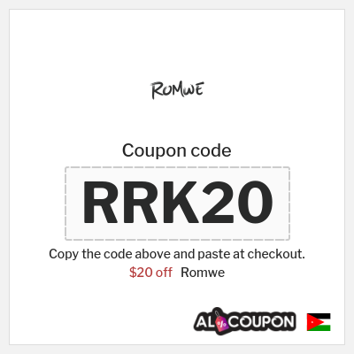 Coupon for Romwe (RRK20) $20 off