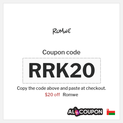 Coupon for Romwe (RRK20) $20 off