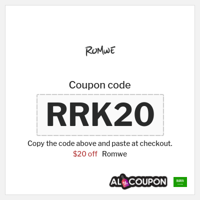 Coupon for Romwe (RRK20) $20 off