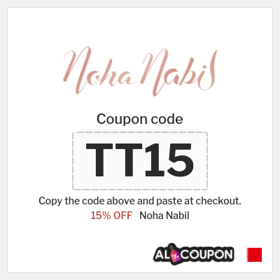 Coupon for Noha Nabil (TT15) 15% OFF