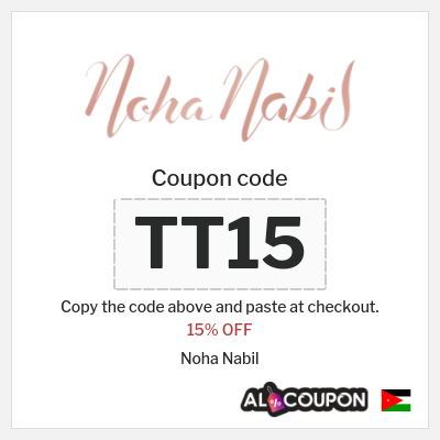 Coupon for Noha Nabil (TT15) 15% OFF