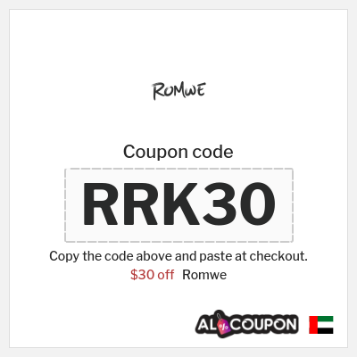 Coupon for Romwe (RRK30) $30 off